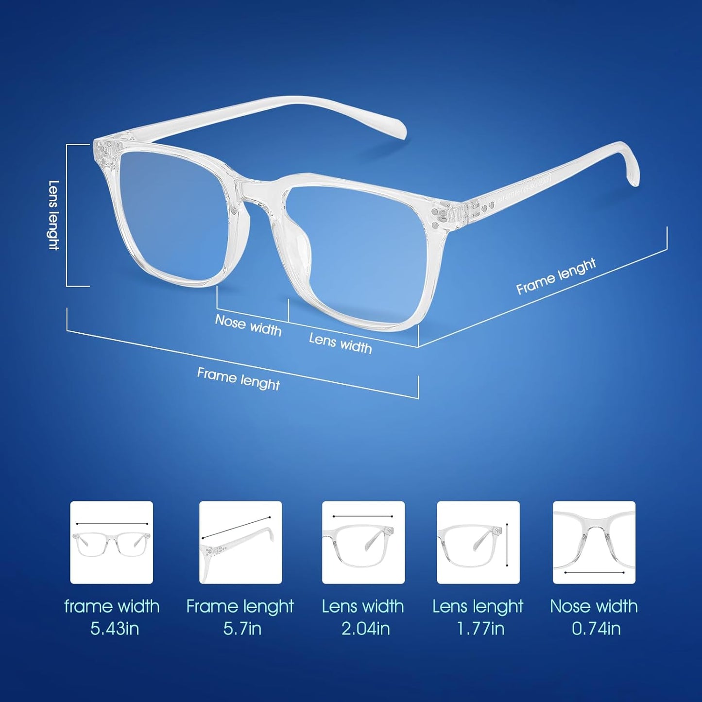 Blue Light Blocking Glasses Computer Clear Glasses for Women Men with Gaming Glasses Eyewear Fashion