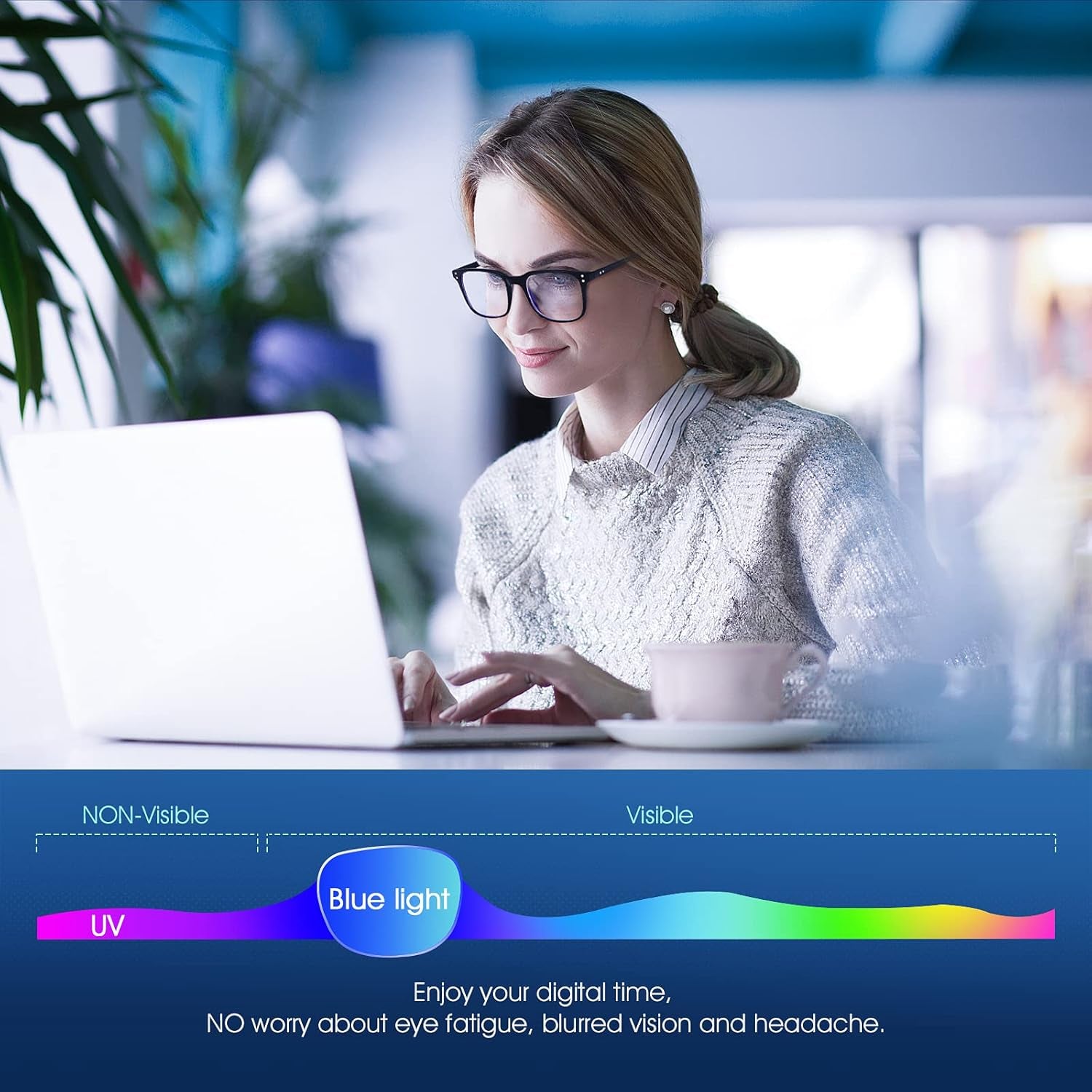 Blue Light Blocking Glasses Computer Clear Glasses for Women Men with Gaming Glasses Eyewear Fashion